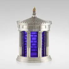 Robert A. M. Stern, Ice bucket from the Architect's Collection, 1990, sterling silver, gold, glass