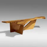 Rare Sled-Shaped coffee table by George Nakashima, 1971, English walnut, sold Sep 2021