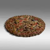 Pizza by David Gilhooly, 1989 / 1993, enameled and patinated bronze, sold Sep 2021