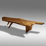 Slab coffee table by George Nakashima, 1964, English walnut, sold Sep 2021