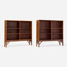 Bookcases, pair by Børge Mogensen, c. 1945, rosewood, sold Apr 2025
