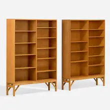 Bookcases model 154, pair by Børge Mogensen, c. 1945, teak, oak, sold Apr 2025