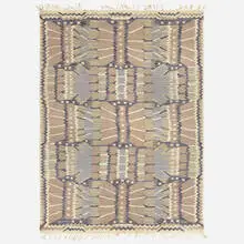 Barbro Nilsson, Strålblomman grå flatweave carpet, 1952, hand-woven wool