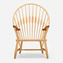 Peacock chair by Hans J. Wegner, ash, walnut, jute, sold Apr 2025