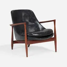 Ib Kofod-Larsen, Elizabeth lounge chair, 1956, teak, leather upholstery