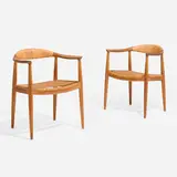 Hans J. Wegner, The Chairs, pair, teak, vinyl