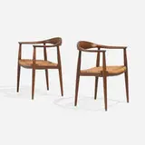 Hans J. Wegner, The Chairs, pair, teak, cane