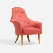Little Adam lounge chair by Kerstin Hörlin-Holmquist, 1958, upholstery, beech, sold Apr 2025