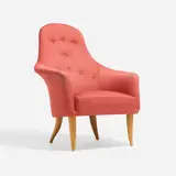 Kerstin Hörlin-Holmquist, Little Adam lounge chair, 1958, upholstery, beech