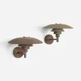 PH 4/3 wall lamps, pair by Poul Henningsen, patinated copper, sold Apr 2025