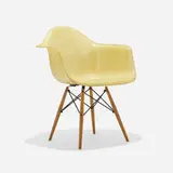 Charles and Ray Eames, DAW, 1950, molded fiberglass with rope edge, birch, enameled steel, rubber