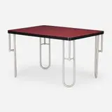 Warren McArthur, Dining table, c. 1935, aluminum, laminate over wood, lacquered wood