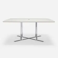 Pascal Mourgue, Tazia low dining table, c. 2004, lacquered wood, chrome-plated steel