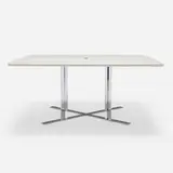Pascal Mourgue, Tazia low dining table, c. 2004, lacquered wood, chrome-plated steel