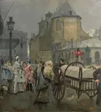 Franz, La Place Sainte Gudule à Bruxelles, oil on canvas