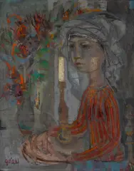 Ruth Gikow, Jewish Bride, WILLIAM THON (AMERICAN, 1906-2000), Via Appia,  together with ROBERT REMSEN VICKREY (AMERICAN, 1926-2011), Head of an Old Man, oil on canvas; watercolor and pencil on paper; gouache and pencil on paper, respectively