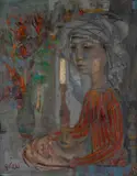 Ruth Gikow, Jewish Bride, WILLIAM THON (AMERICAN, 1906-2000), Via Appia,  together with ROBERT REMSEN VICKREY (AMERICAN, 1926-2011), Head of an Old Man, oil on canvas; watercolor and pencil on paper; gouache and pencil on paper, respectively