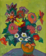 Georges Marchou, Vase de Fleurs, together with GINETTE RAPP (FRENCH, 1928-1998), Fleurs, both oil on canvas