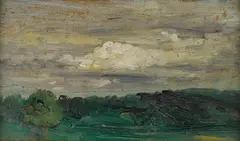 Landscape Study by Arthur Bowen Davies, oil on panel, sold Jun 2017