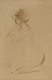 Jean-Louis Forain, Study of a female nude, together with ARISTIDE MAILLOL (FRENCH, 1861-1944), Femme de dos, drapée (Guérin, 272. 1), crayon on paper; lithograph on paper, respectively