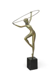 Sergio Capellini, Dancer III,, bronze with brownish-gold patina; bronze with dark brown patina; bronze with dark brown patina, respectively