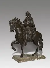 Andreas Schlüter, Reiterdenkmal des Großen Kurfürsten, Um 1900, Bronzeguß mit schwarzer Patina wohl bei Hermann Gladenbeck, Berlin (1827-1918), Marmorplinthe