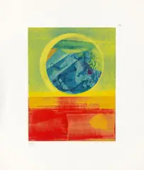 Max Ernst, Die Hochzeit von Himmel und Erde, 1970, Farbserigrafie auf dünnem Karton