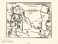 Possendorf by Lyonel Feininger, 1923, Holzschnitt auf dünnem Japanbütten, sold Jun 2009