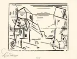 Lyonel Feininger, Possendorf, 1923, Holzschnitt auf dünnem Japan-Bütten