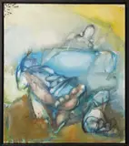 Siegfried Anzinger, La Puntura Dello Scorpione, 1984, Öl und Nägel auf Leinwand, im Galerierahmen