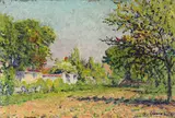 Gustave Cariot, Sommerliche Landschaft, 1932, Öl auf Holz