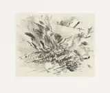 Julie Mehretu, Untitled (Grey Area), 2009, Original-Kartonmappe, typografisch bedruckt, mit Kaltnadel auf Velin