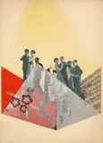 Karl Hermann Trinkaus, Tanzgesellschaft, Um 1925, Collage, Gouache und Tinte über Bleistift auf Papier