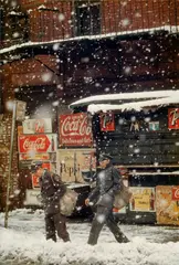 Postmen by Saul Leiter, 1952, Späterer C-Print, sold May 2013