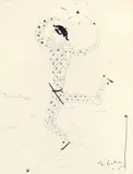 Arlequin by Jean Cocteau, 1957, Farbstifte und Farbkreiden auf Velin, sold Nov 2011