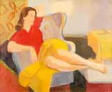 Kalle Kuutola, In the Armchair, oil on canvas