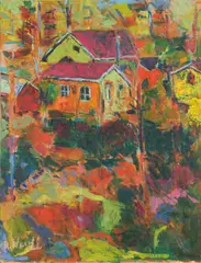 Rafael Wardi, Puutaloja, Käpylä ( wooden houses, Käpylä), oil