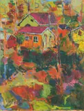 Rafael Wardi, Puutaloja, Käpylä ( wooden houses, Käpylä), oil