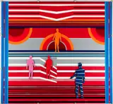 Risto Vilhunen, Kosmos I, competition suggestion, plexi glass, second place in Alkos wall painting competition