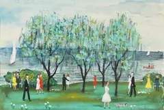 Håkan Brunberg, Shore view, gouache