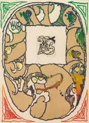 Pierre Alechinsky, Coup de pattes, lithograph on paper