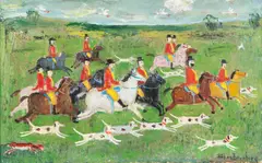 Håkan Brunberg, Fox hunt, oil on canvas