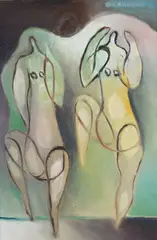 Ole Kandelin, Dancers, oil on board