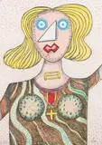 Enrico Baj, Swedish lady (1972), lithograph on paper