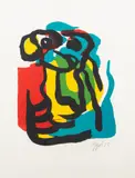 Karel Appel, Abstract figurine, lithograph on paper