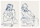 Kalervo Palsa, A Pair of Portraits, ink on paper