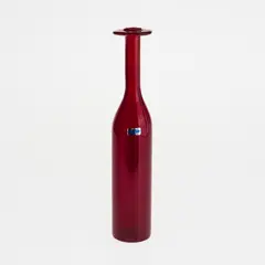 A bottle by Oiva Toikka, ruby coloured glass bottle, offered Oct 2026