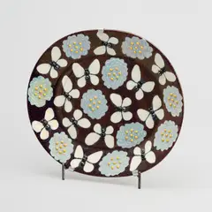 Birger Kaipiainen, Decorative dish, Butterfly, Arabia 1982, glazed ceramics