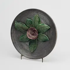 Wall decoration plate by Eila Munkki, glazed ceramic, offered Oct 2026