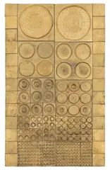 Rut Bryk, Relief, Arabia, 1960-1970's, gold toned glaze